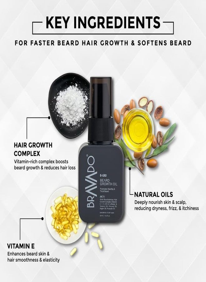 برافادو زيت برافادو بي-جرو لنمو اللحية للرجال | نمو أسرع للحية، لحية أكثر كثافة، ودعم اللحية المتفرقة | بيوتين + كافيين + زيوت طبيعية | ينعم، يغذي، ويمنح لمعانًا | تركيبة غير لزجة | 30 مل - Image 5